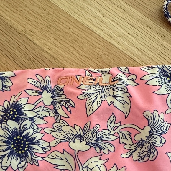 O’Neill Floral Tie-Side Bright Orange & Pink Bikini Bottom - Size L - Picture 6 of 6